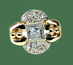 Bague or jaune diamants, vers 1930
