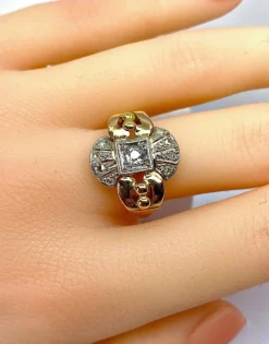 Bague or jaune diamants, vers 1930