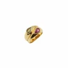 Bague or jaune double tourmalines