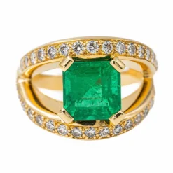 Bague Or jaune Emeraude