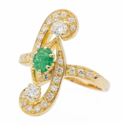 Bague Or jaune Emeraude