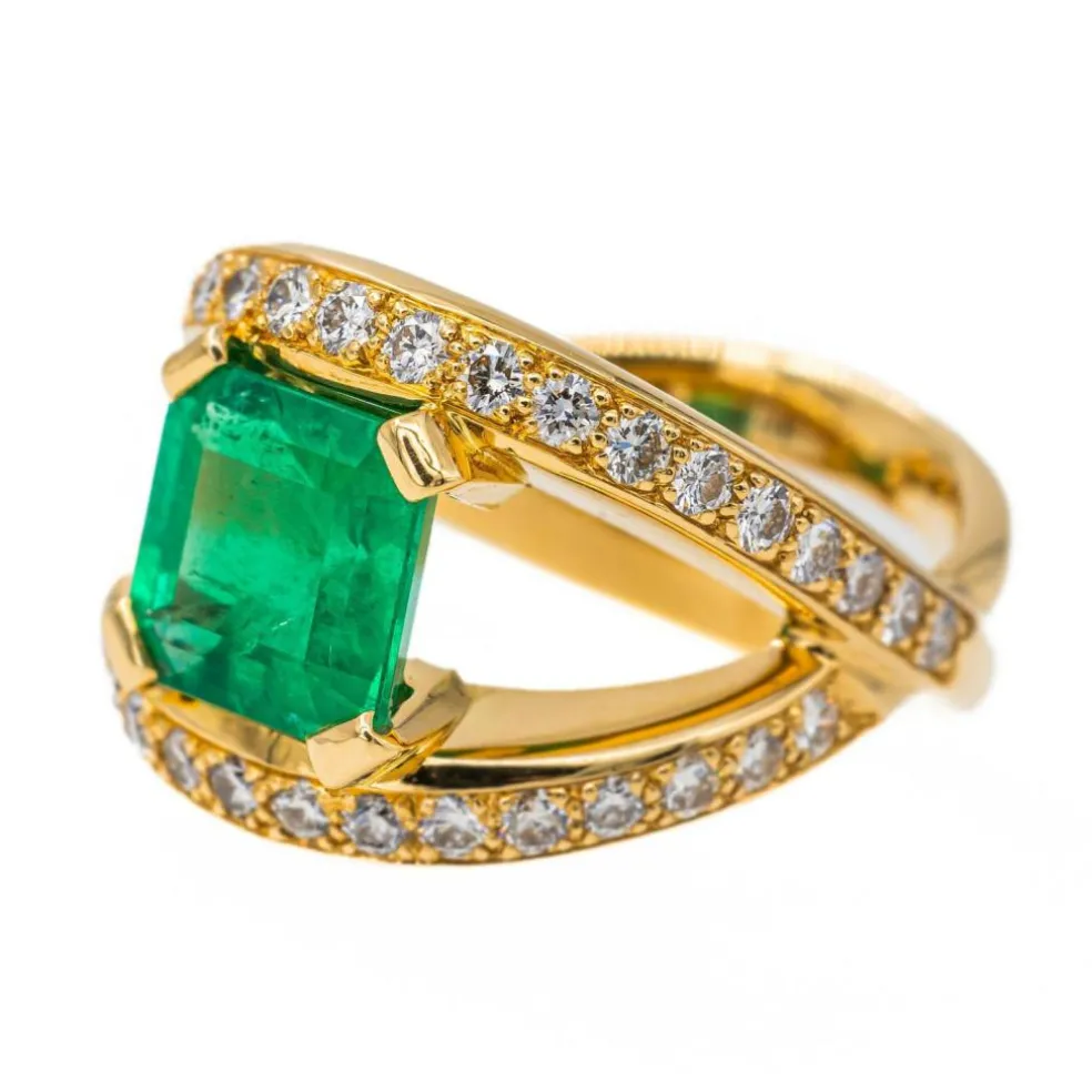 Bague Or jaune Emeraude