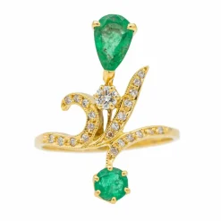Bague Or jaune Emeraude