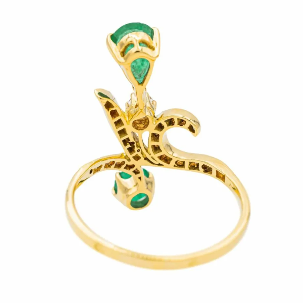 Bague Or jaune Emeraude