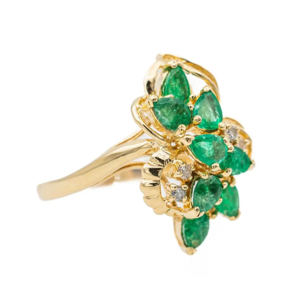 Bague Or jaune Emeraude