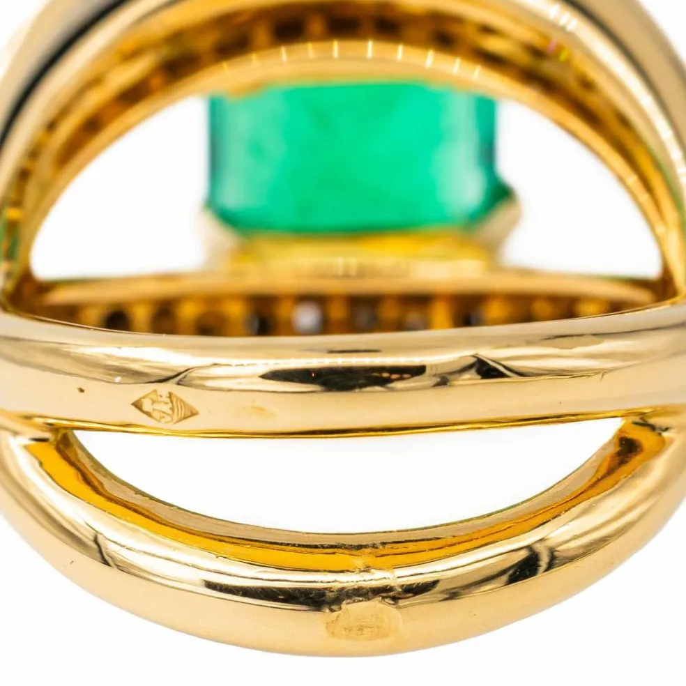 Bague Or jaune Emeraude