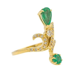 Bague Or jaune Emeraude