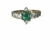 Bague Or Jaune Emeraude Diamants