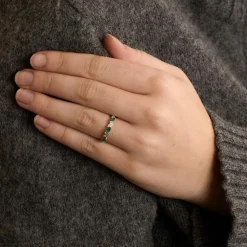 Bague Or jaune Emeraude Diamants