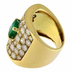 Bague Or jaune Emeraude Diamants
