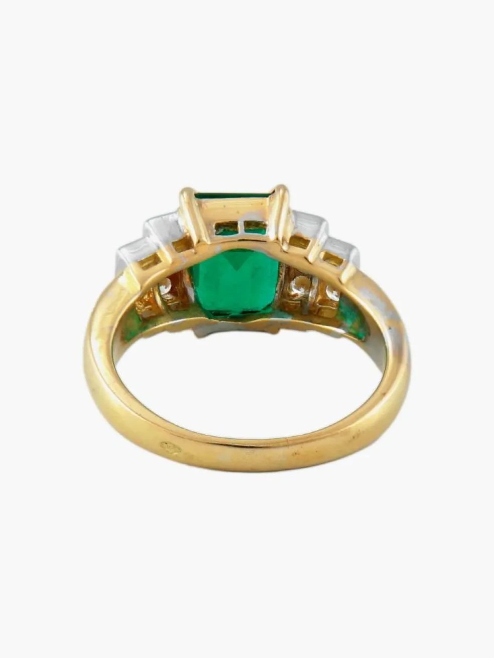 Bague Or Jaune Emeraude Diamants