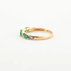 Bague Or jaune Emeraude Diamants