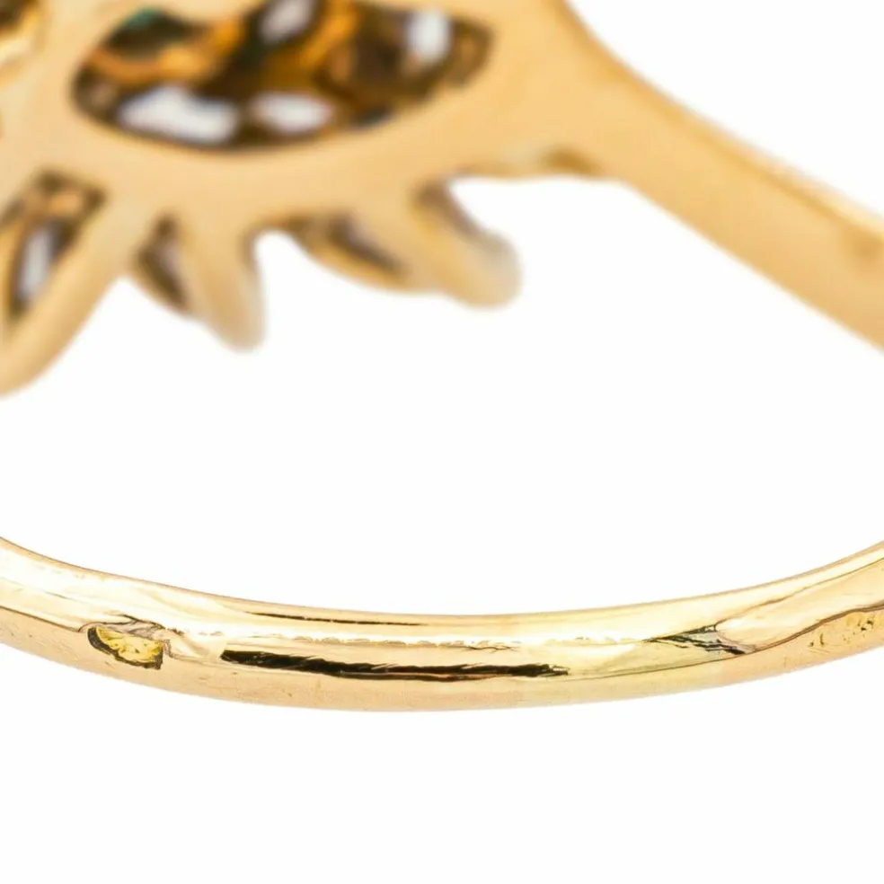 Bague Or jaune Emeraude, Diamant