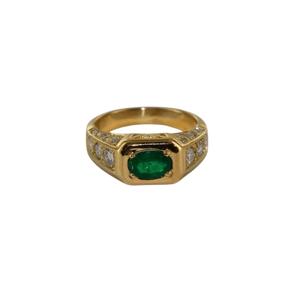 Bague Or jaune Emeraude et Diamants