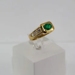 Bague Or jaune Emeraude et Diamants
