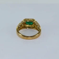 Bague Or jaune Emeraude et Diamants