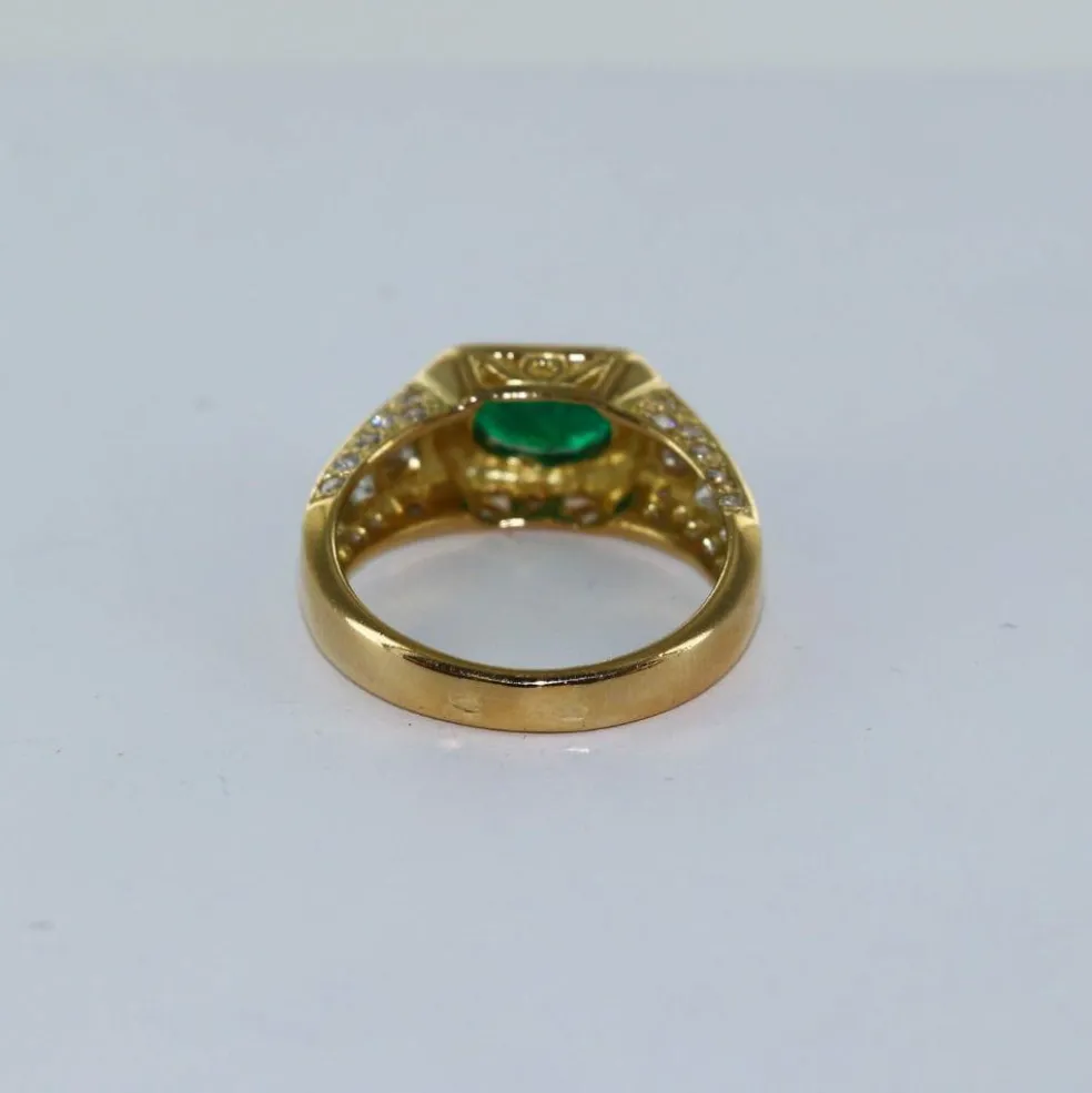 Bague Or jaune Emeraude et Diamants