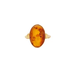 Bague or jaune et Ambre