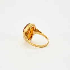Bague or jaune et Ambre