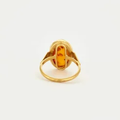 Bague or jaune et Ambre