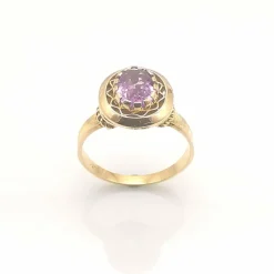 Bague Or Jaune et Améthyste