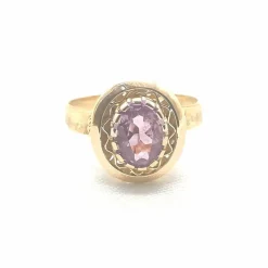 Bague Or Jaune et Améthyste