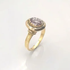 Bague Or Jaune et Améthyste