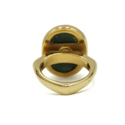 Bague or jaune et aventurine verte