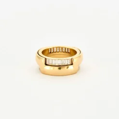 Bague or jaune et baguettes transformable