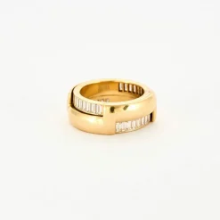 Bague or jaune et baguettes transformable