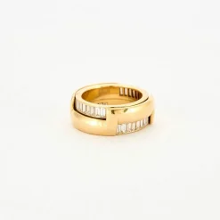 Bague or jaune et baguettes transformable