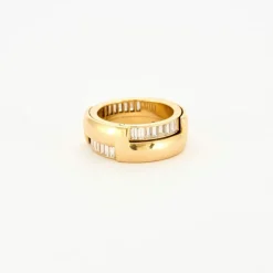Bague or jaune et baguettes transformable