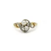 Bague or jaune et blanc diamants perle