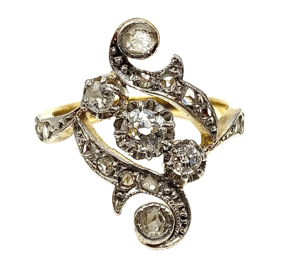 Bague Or jaune et blanc Diamants