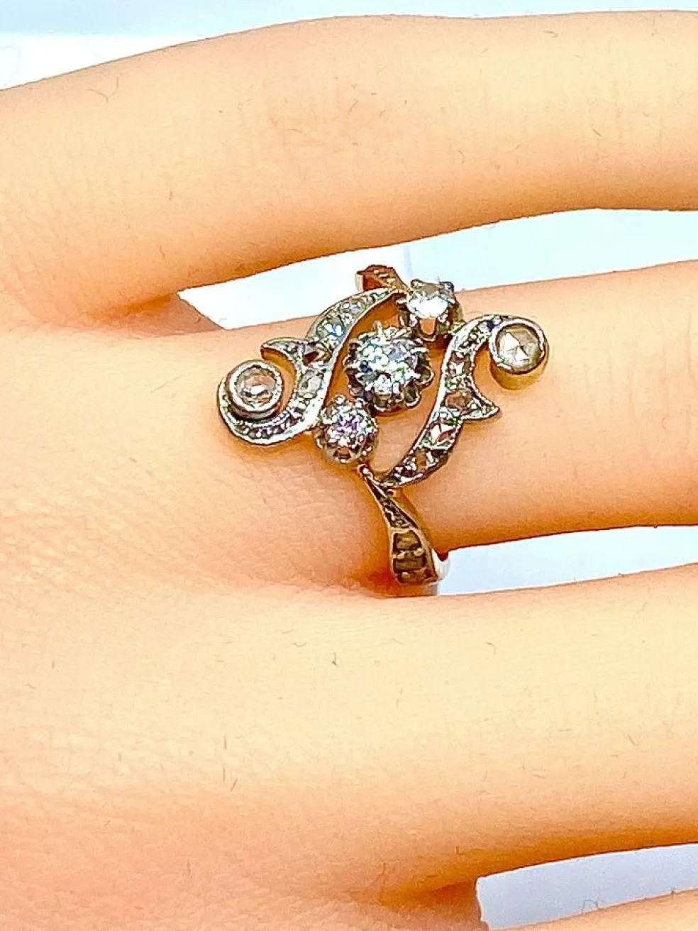 Bague Or jaune et blanc Diamants