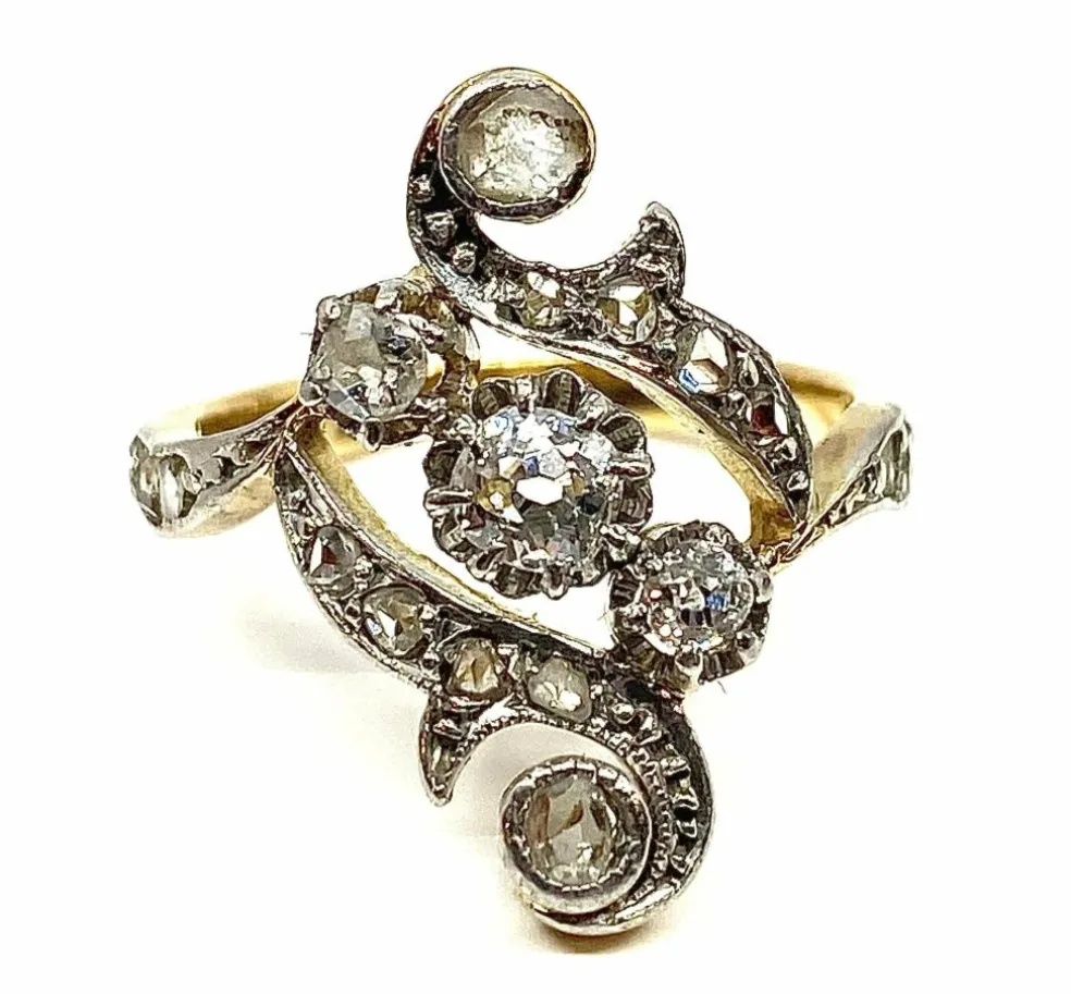Bague Or jaune et blanc Diamants