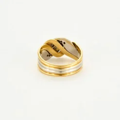 Bague or jaune et blanc diamants