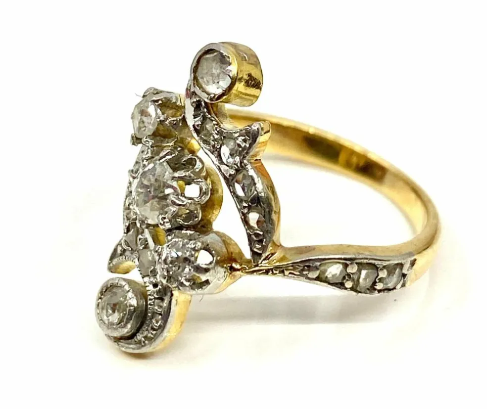 Bague Or jaune et blanc Diamants