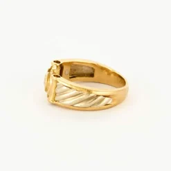 Bague or jaune et blanc diamant