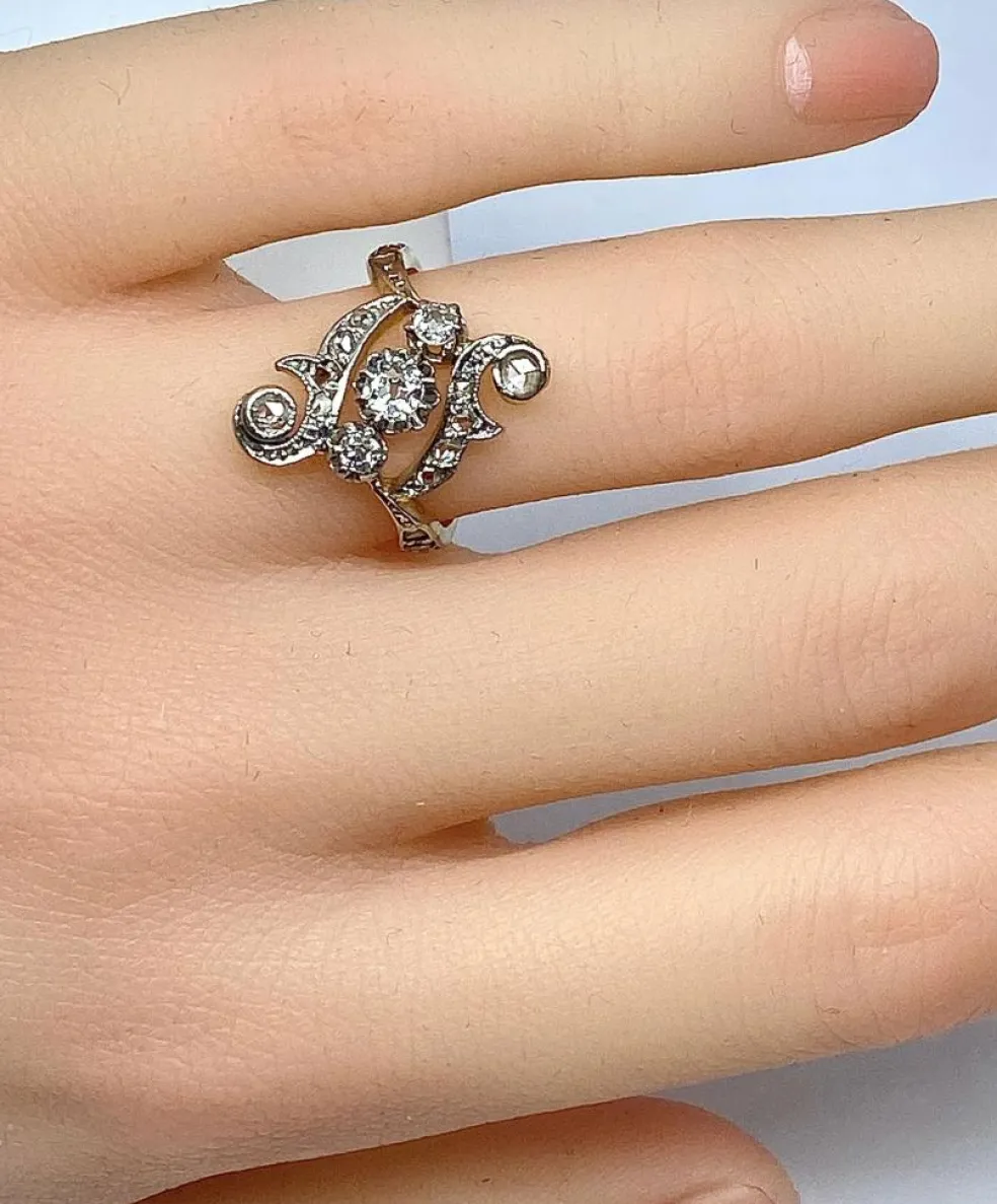 Bague Or jaune et blanc Diamants