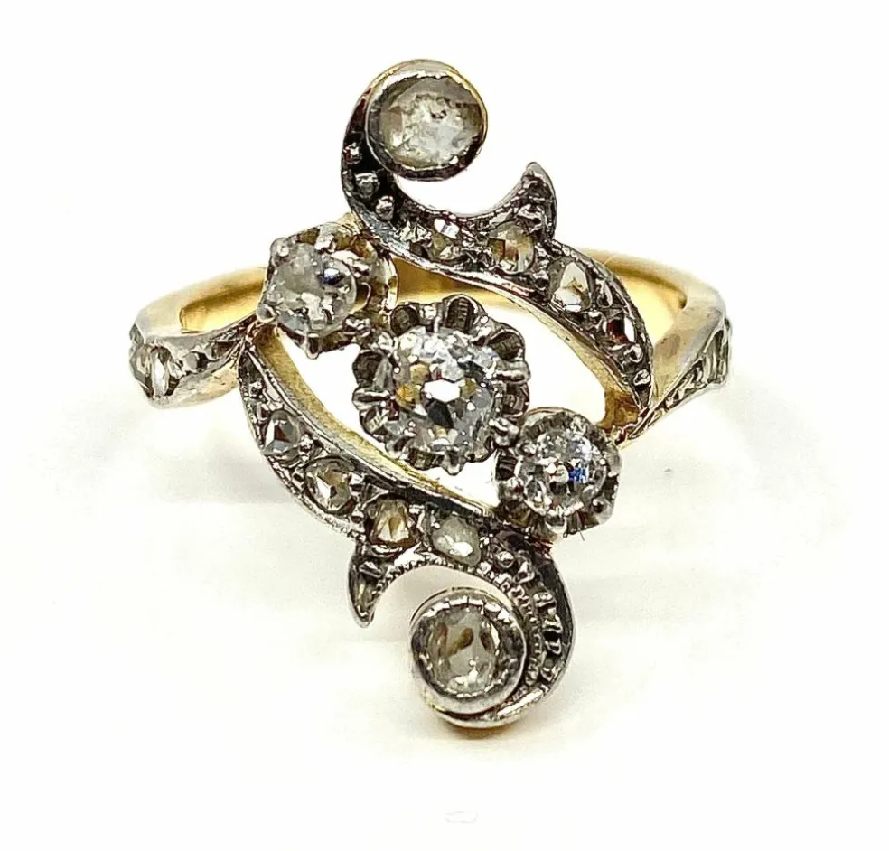 Bague Or jaune et blanc Diamants