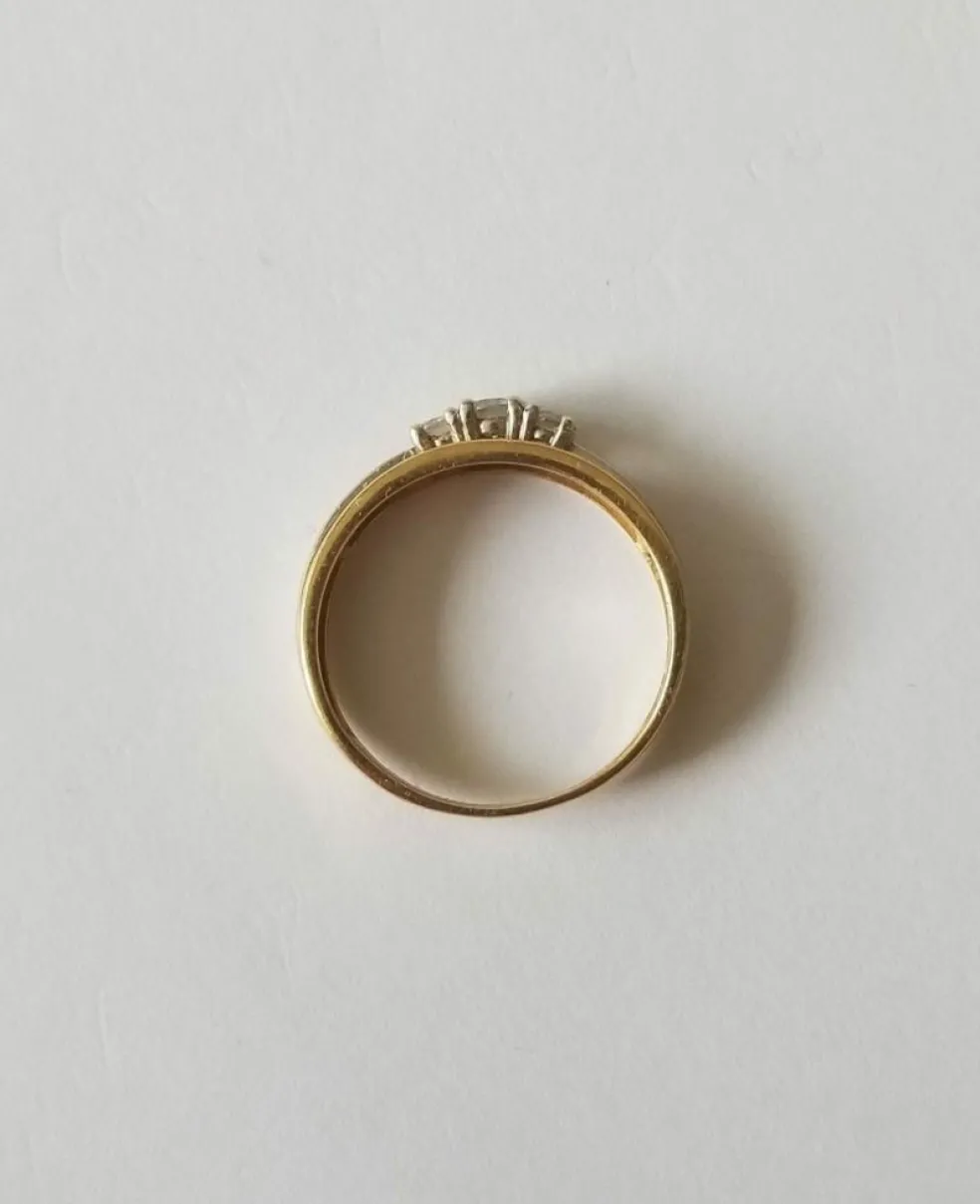 Bague or jaune et blanc, diamants