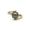 Bague or jaune et blanc perle