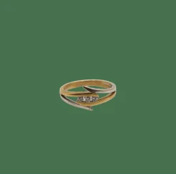 Bague or jaune et blanc sertie de diamants