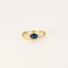 Bague or jaune et blanc saphir