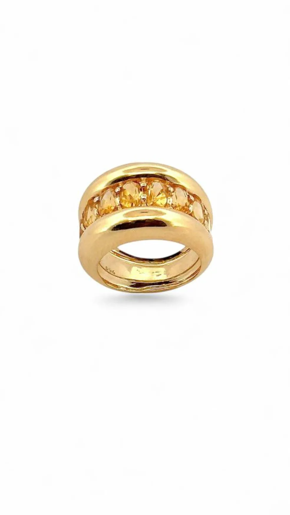 Bague or jaune et citrines ovales