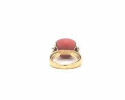 Bague or jaune et corail