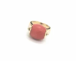 Bague or jaune et corail