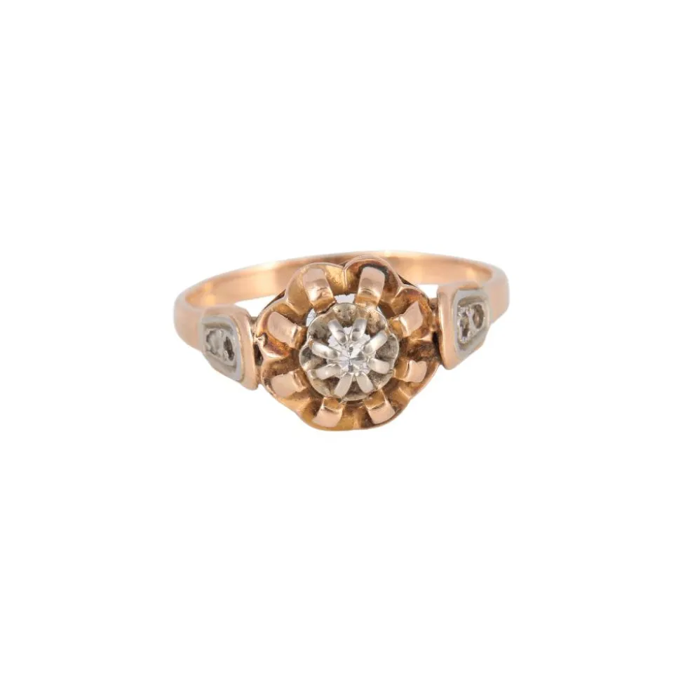 Bague or jaune et diamant
