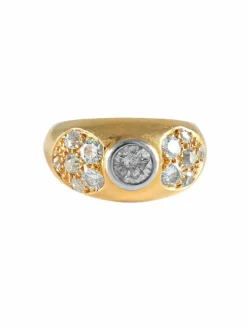 BAGUE OR JAUNE ET DIAMANTS